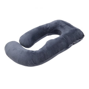 Black Velvet J-Shape Detachable Body Pillow Side Pillow