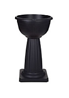 Black Venetian Jardiniere Plant Pot Round Plastic Pedestal Flower Planter Bowl