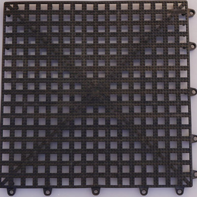 Black Versatile Non Slip Floor Tile (Pack of 4)
