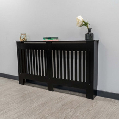 Black Vertical Line Design Radiator Cover - Large Price Comparisons | Compare The Build