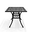 Black Vintage Rectangular Cast Aluminum Outdoor Bistro Dining Table with Umbrella Hole 150 cm