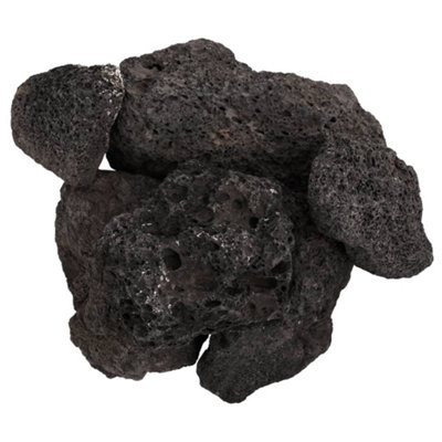 Black Volcanic Rocks 10 kg, 10-30 cm - Aquarium, Fish Tank & Garden ...