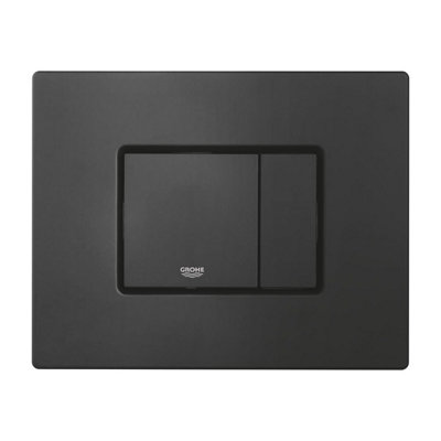 Black Wall Hung Toilet WC Pan with GROHE 0.82m Concealed Cistern Dual Flush  Frame - Phantom Black - 3
