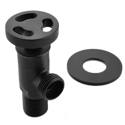 Black Wall Mounted Angled Isolation Valve Round 1/2 - 3
