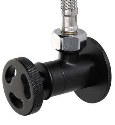 Black Wall Mounted Angled Isolation Valve Round 1/2 - 4