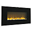 Black Wall Mounted Electric Fire Fireplace with Remote Control 37 Inch
