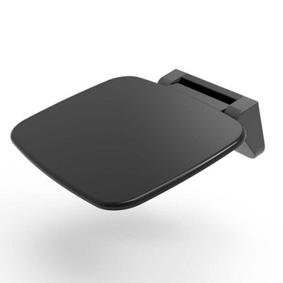 Black Wall Mounted Heavy Duty Folding Shower Seat - 3