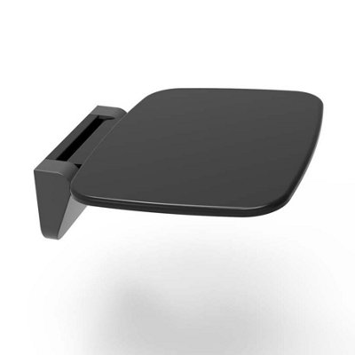 Black Wall Mounted Heavy Duty Folding Shower Seat - 4