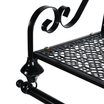 Black Wall Mounted Metal Garment Clothes Rail with Storage Shelf L900 mm