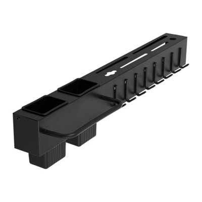 Black Wall-Mounted Multi-functional Kitchen Utensil Storage Rack, 50cm W