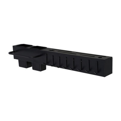 Black Wall-Mounted Multi-functional Kitchen Utensil Storage Rack, 50cm W