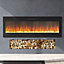 Black Wall Mounted or Recessed Fireplace Electric Fire 12 Flame Color Adjustable with Remote Control 50 Inch