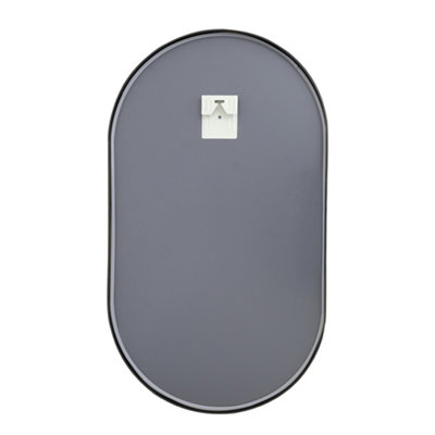 Black Wall Mounted Oval Bathroom Framed Mirror Vanity Mirror for Dressing Table 400 x 700 mm
