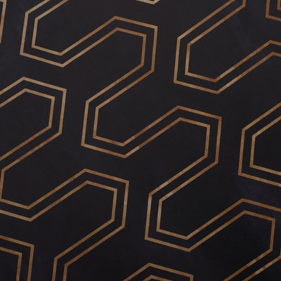 Black Wallpaper Non Woven Fabric Geometric Patterned Wallpaper 0.48m²