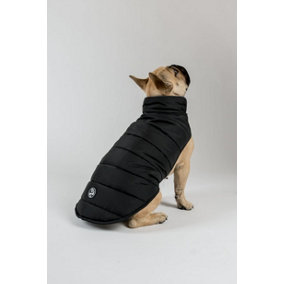 Black Waterproof High Neck Thermal Dog Coat Medium