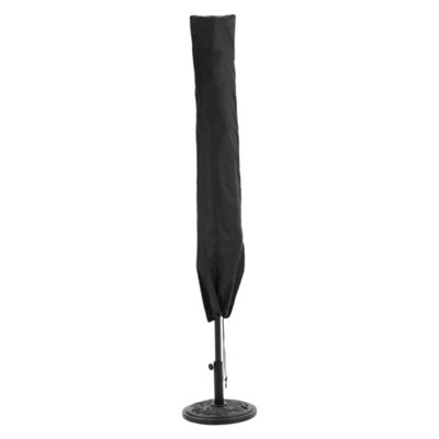 Black Waterproof Outdoor Patio Umbrella Parasol Cover with Zipper and Drawstring 210D Oxford - 3
