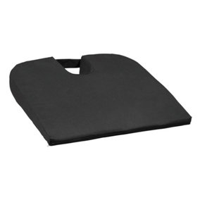 Black Wedge Foam Cushion - Posture Improvement - 410 x 430mm - Removable Cover
