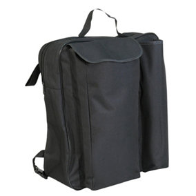 Black Wheelchair Crutch Bag - Carries Two Crutches - Storage Compartment