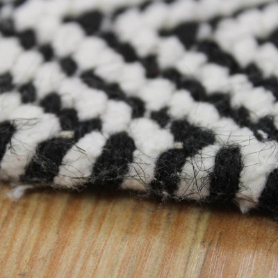 Black/White Classic Abstract Modern Handmade Easy to Clean Rug For Dining Room Bedroom LivingRoom-100cm X 150cm