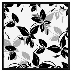 Black & white floral (Picutre Frame) / 12x12" / White