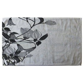 Black & White Flower Illustration (Bath Towel) / Default Title