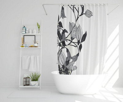 Black & White Flower Illustration (Shower Curtain) / Default Title Price Comparisons | Compare The Build