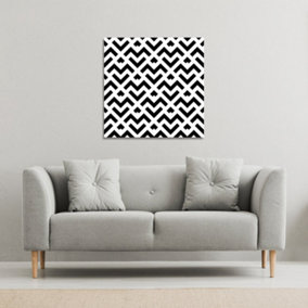 Black & White Geometric (Canvas Print) / 101 x 101 x 4cm