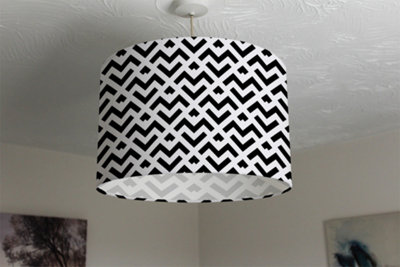 Black & White Geometric (Ceiling & Lamp Shade) / 45cm x 26cm / Lamp