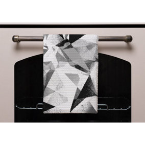 Black & White Geometric Grunge Pattern (Kitchen Towel) / Default Title