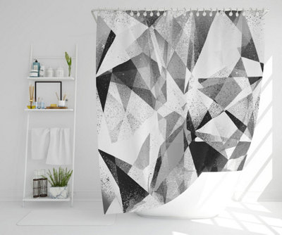 Black & White Geometric Grunge Pattern (Shower Curtain) / Default Title Price Comparisons | Compare The Build