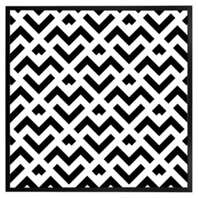 Black & white geometric (Picutre Frame) / 24x24" / Oak