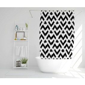 Black & White Geometric (Shower Curtain) / Default Title