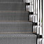 Black White Herringbone Cut To Measure Stair Carpet Runner 60cm Wide