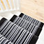 Black White Striped Cut To Measure Stair Carpet Runner 70cm Wide (2ft 3" W x 32ft L)
