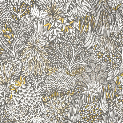 Black & White Tropical Wallpaper Floral Jungle Textured Vinyl Paste The Wall Feature