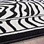 Black White Zebra Print Living Room Runner Rug 60x240cm
