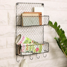 Black Wire Industrial Style Wall Storage Unit