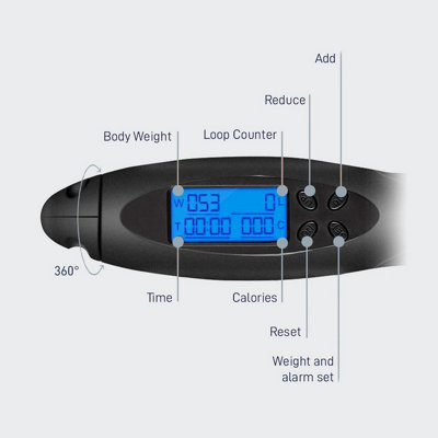 Black Wireless Jumping Rope Wth Digital Display