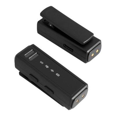 Black Wireless Lavalier Microphone for Android Used Up to 6 Hours