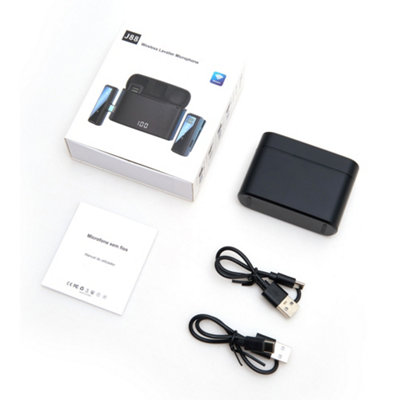 Black Wireless Lavalier Microphone for Android Used Up to 6 Hours