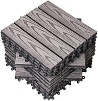 Black Wood Composite  Decking Tiles 12 Pack