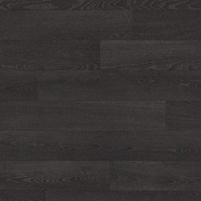 Black Wood Effect Flooring, Contract Commercial Heavy-Duty Vinyl Flooring with 3.0mm Thickness-14m(45'11") X 2m(6'6")-28m²