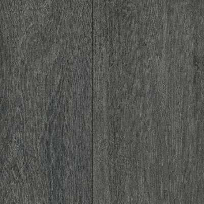 Black Wood Effect Vinyl Flooring For LivingRoom, Kitchen, 2.7mm Thick Cushion Backed Vinyl Sheet-3m(9'9") X 2m(6'6")-6m²