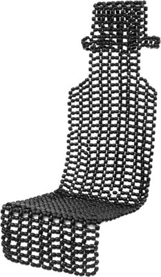 Black Wooden beaded seat cover - Wood Beaded Car Seat Beads - Massage Comfortable Wooden Seat Cushion - 145cm Long and 40cm Wide