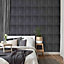 Black Wooden Panel 3D Effect Realistic Square Panelling Flat Finish Wallpaper