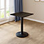 Black Wooden Square Coffee Table Dining Table with Metal Base