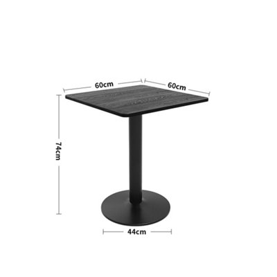 Black Wooden Square Coffee Table Dining Table with Metal Base