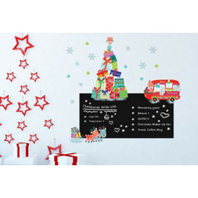 Blackboard Chalkboard Reindeer Christmas Tree Stickers, Xmas Gift, DIY Art, Home