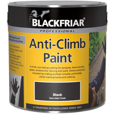 Blackfriar Anti-Climb Vandal Security Paint - Outdoor Semi-Matt Black ...