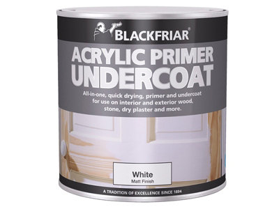 Blackfriar BF0380001D1 Quick Drying Acrylic Primer Undercoat White 1 litre BKFWAP1L